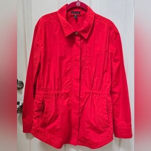 Eileen Fisher Women's Red Orange Vibrant  Utility Jacket-Sizr Medium